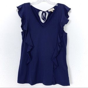 Modcloth | Navy Ruffle Tank Top